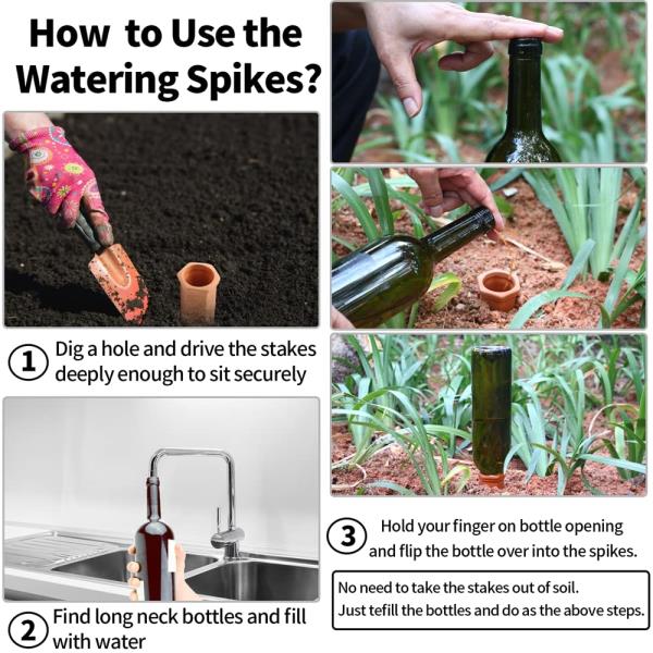CUZZME 20-Pack Plant Watering Devices, Automatic Watering System for Potted Plants, Self Watering Spikes, Plant Water Seepage Device, Water Your Indoor and Outdoor Plants While on Vacation Retail $24.00
