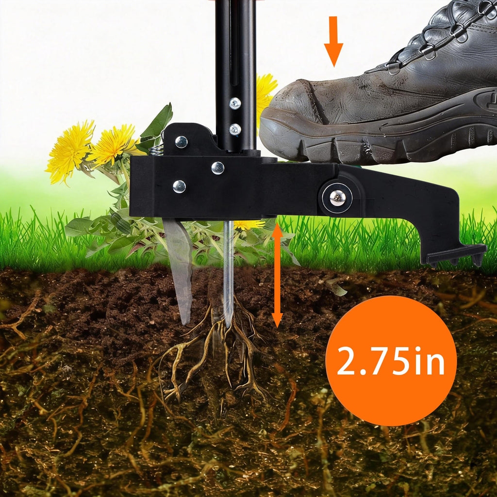 MORAIS Weed Puller Tool, Stand Up Weed Puller Heavy Duty Garden Tool with 4-Claw Steel Head, 39"-46" Retractable Handle & Easy-Eject Mechanism, Easily Remove Weeds Without Bending, or Kneeling Retail $29.00