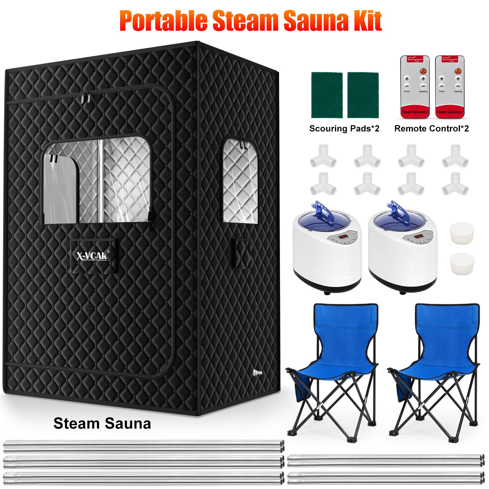 Portable XL Steam Sauna Tent 2 Person 71x49x36