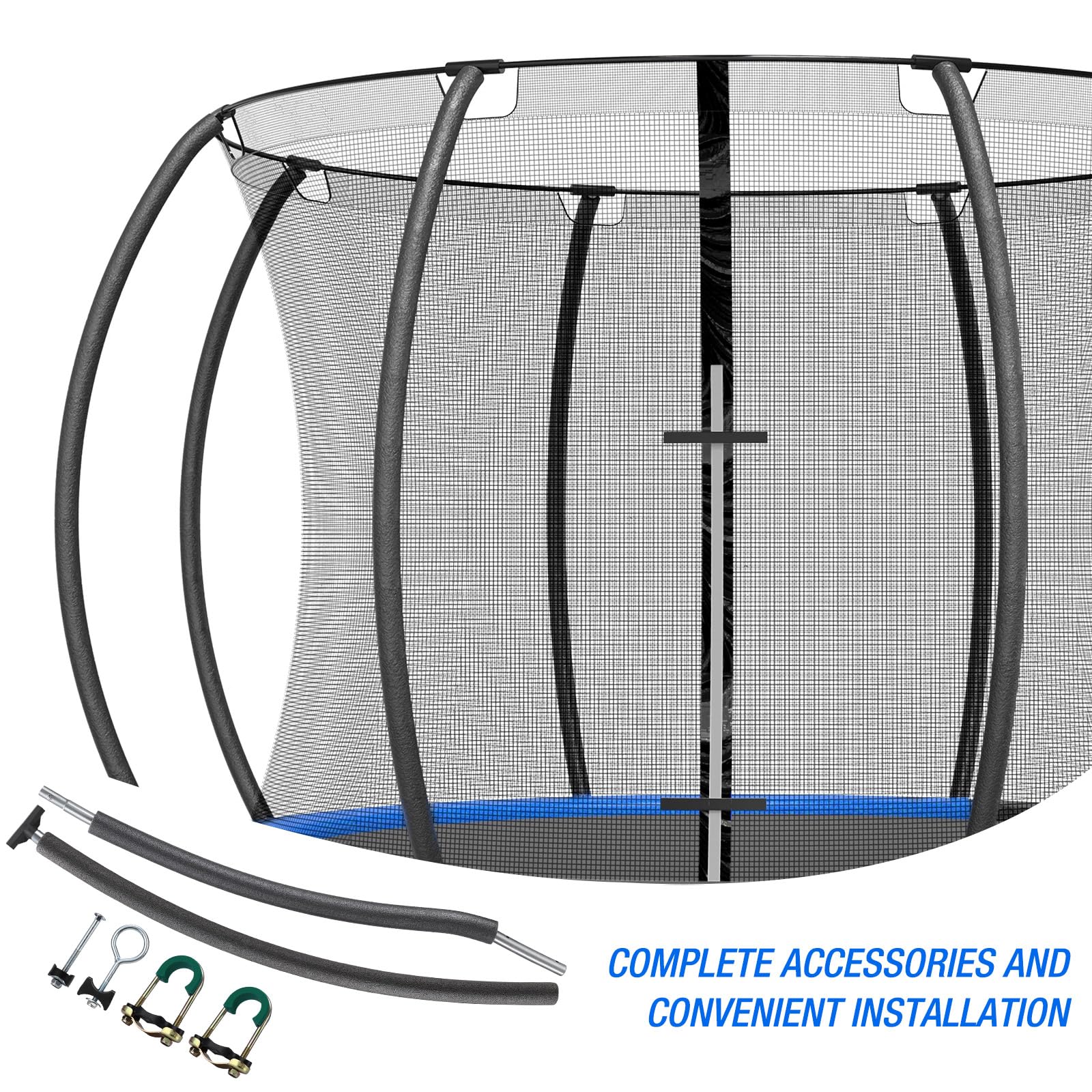 Curved Trampoline Replacement Poles 1 Upper  1 Lower for 8-16ft