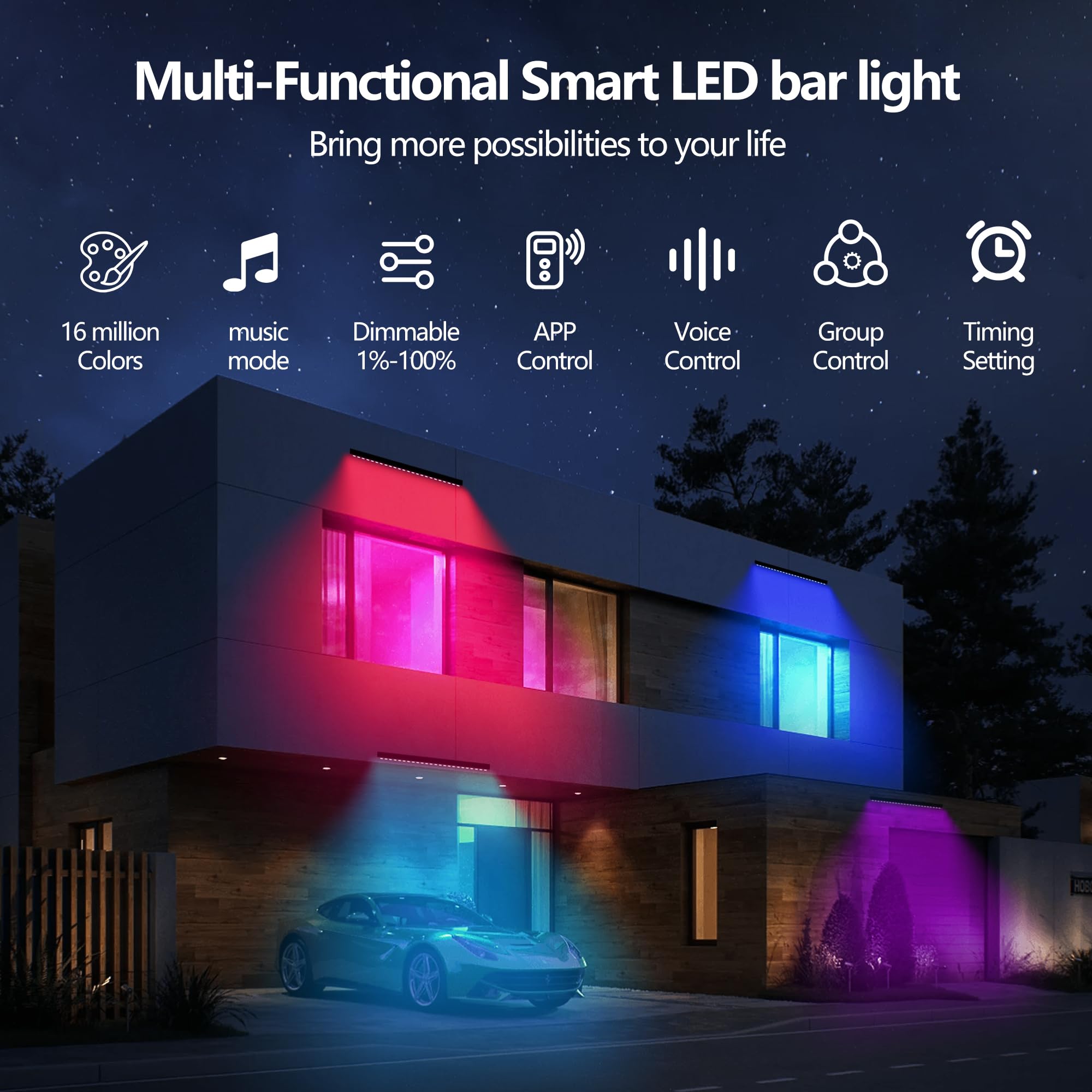Umidkin Linkable LED Light Bar Outdoor Color-Changing, 40" RGBCW Wall Washer Light, 180W Smart Bluetooth App & Remote Control, 2700K-6500K Tunable White, IP65, for Stage, DJ, Home Patio & Commercial Retail $149.00