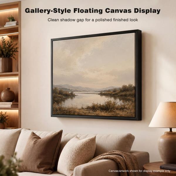 Canvas Floater Frame for Finished Canvas Art, 1.25" Deep Floating Shadow Gap Design, Floating Frame for Canvas Art, Modern Gallery Style Wall Decor, Hardware Included (Champagne Gold, 16x20) Retail $51.00