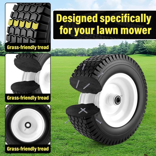 x5.00-6 Flat Free Tire and Wheel Assembly with 34  58 Bearings