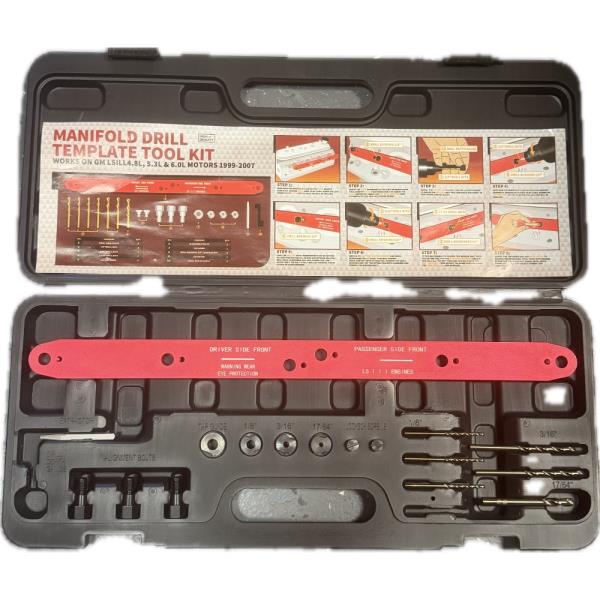Exhaust Manifold Drill Template Tool Kit for GM LS III 4.8L 5.3L 6.0L Engines 1999-Newer