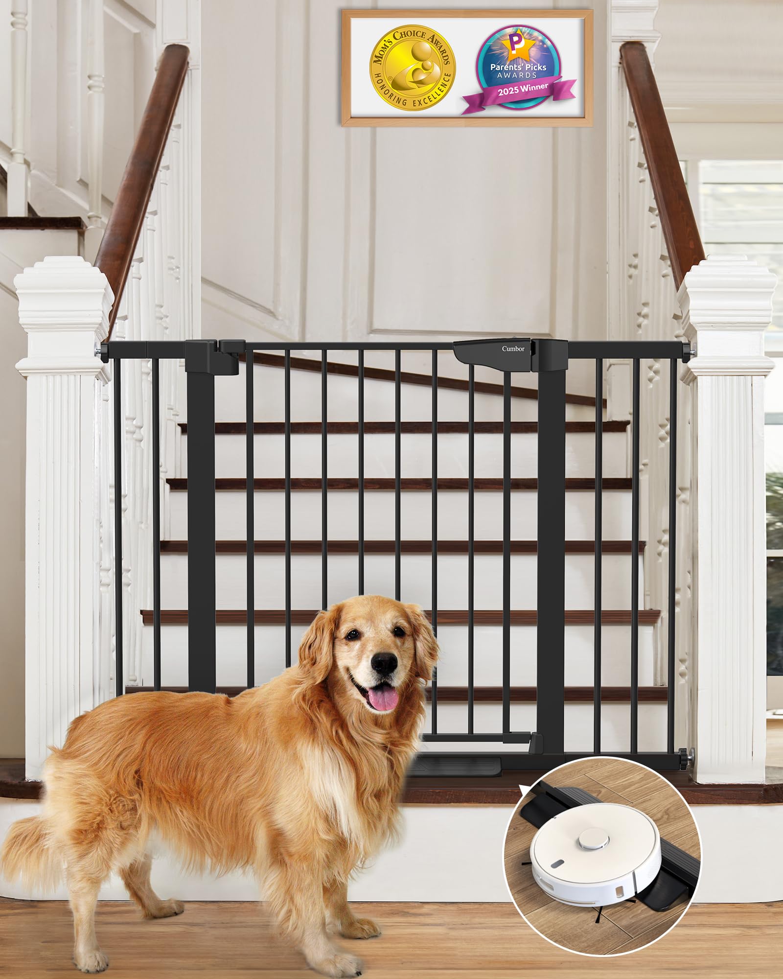 Open-Box New Cumbor Extra Wide Pressure Mounted Safety Baby Gate