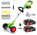 Electric Weed Wacker Cordless Eater,21V String Trimmer Battery Powered,4 In 1 Lightweight Grass Trimmer/Brush Cutter/Lawn Edger with Wheels,Metal Blade&Charger, Stringless Weed Trimmer for Garden Yard Retail $73.00