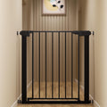 Metal Baby Gate for Stairs and Doorways 30 Inches Tall Pressure Mounted Auto-Close Black $36.75