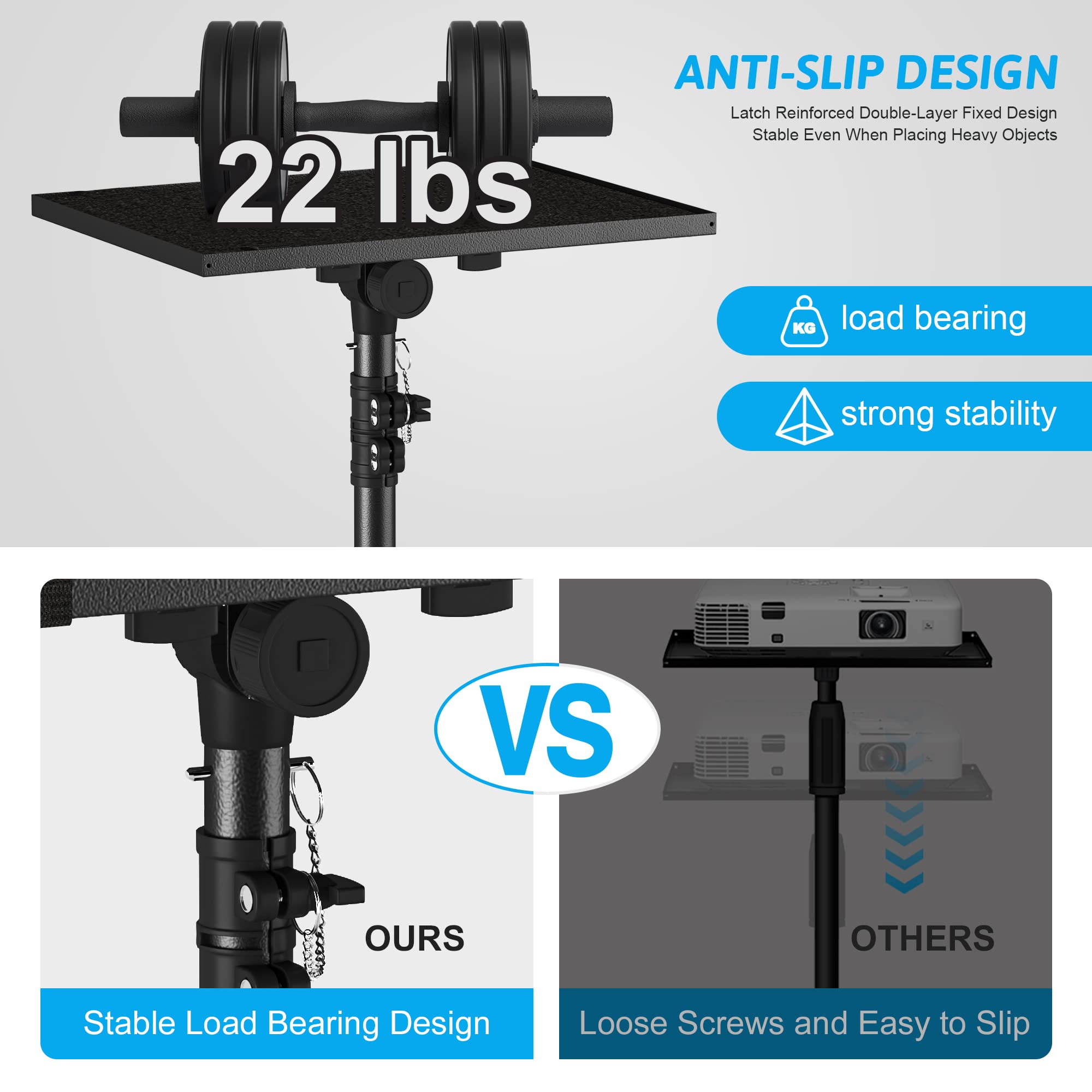 New DECOSIS Adjustable Projector Stand Tripod w Gooseneck Phone Holder Retail $33.00