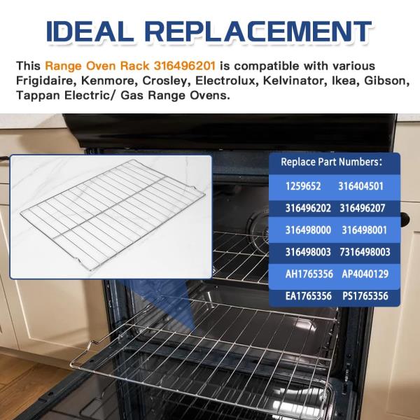 Upgraded 2-Pack Oven Racks 316496201 for Frigidaire Kenmore Range Stove 24.17 x 16 inch - Replaces 316496202 316496207 AP4040129 PS1765356, Stainless Steel Retail $58.00