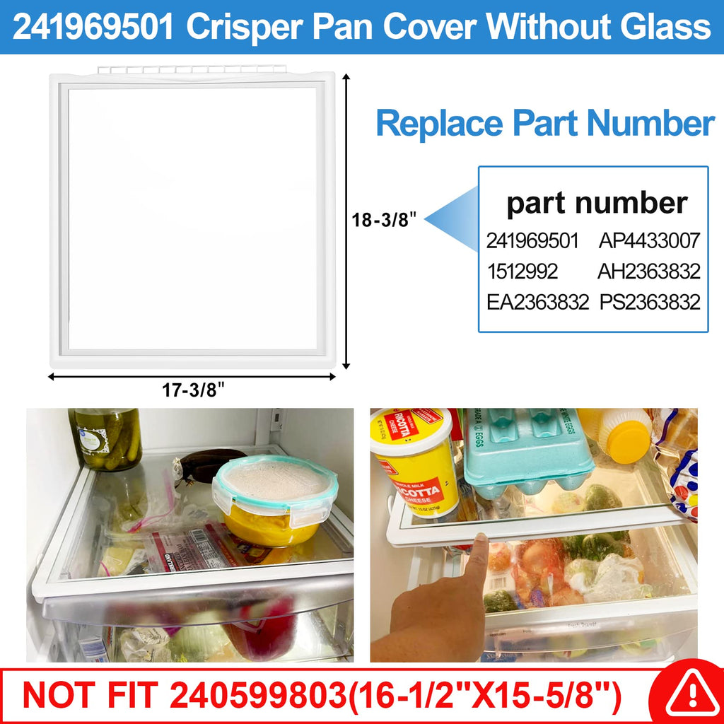 Frigidaire Refrigerator Crisper Drawer Shelf Frame Without Glass - 241969501 17-38x18-38