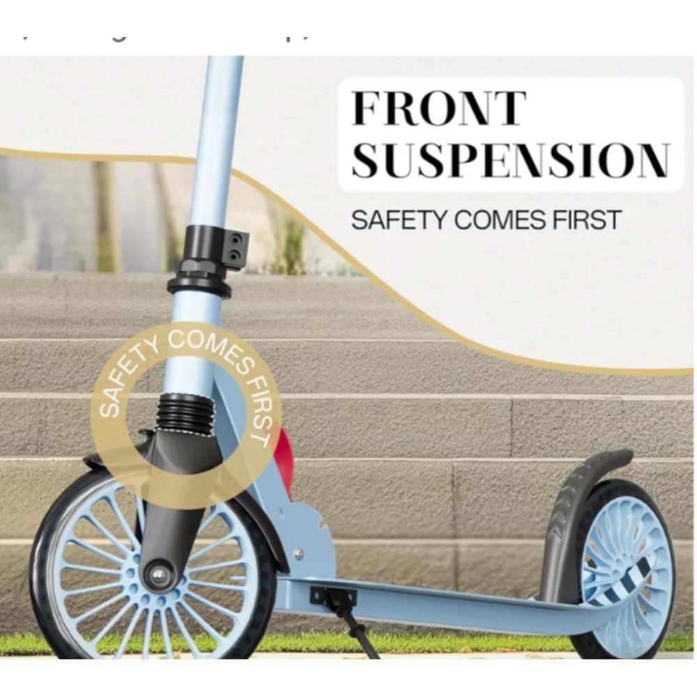 Folding Kick Scooter for Kids Adults Adjustable Height Blue