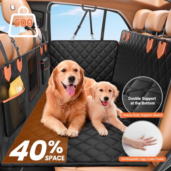 IJVAE Truck Back Seat Extender for Dogs Hard Bottom Holds 500lbs,Dog Car Seat Cover for Back Seat, Waterproof and Can be stored Dog Hammock for Car SUV Retail $109.00