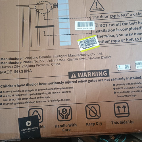 Adjustable Metal Baby Gate 29.7-48in Wide Auto-Close Dual-Lock Black
