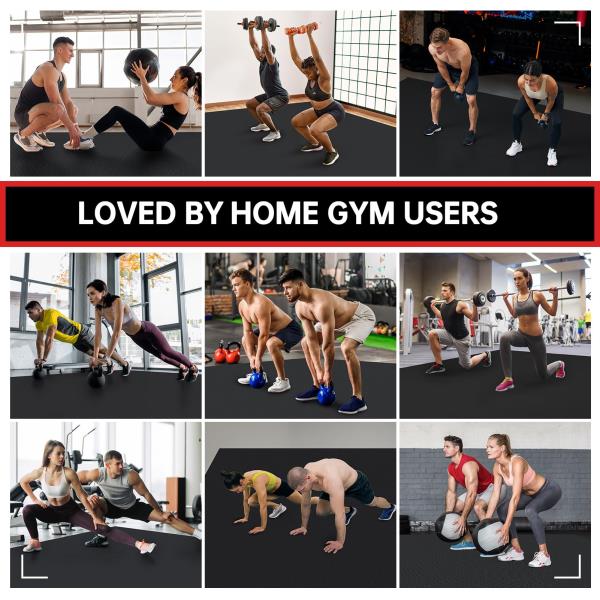GymCope Large Exercise Mat for Home Workouts, 12x6/10x6/9x6/8x6/7x5/6x4 ft Retail $79.00