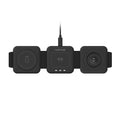 Black 3-in-1 Folding Wireless Charging Pad for Phone Earbuds Watch