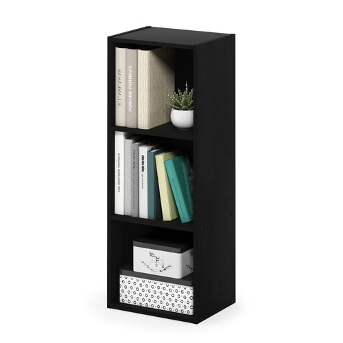 -Tier Open Shelf Bookcase 9.0D x 12.0W x 32.0H Inch Blackwood $25.50