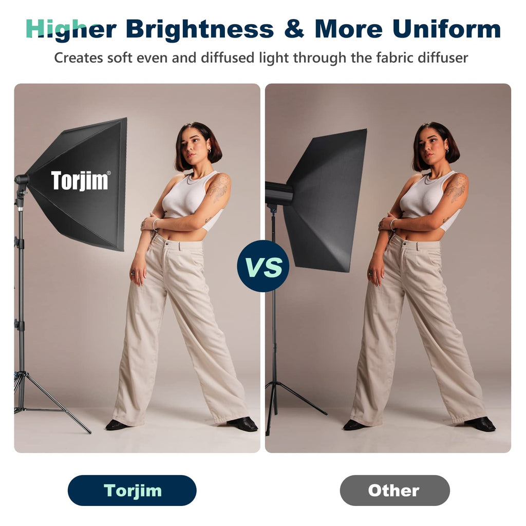 Open-Box New Torjim 2x 27 LED Softbox Photography Lighting Kit 3000-7500K.