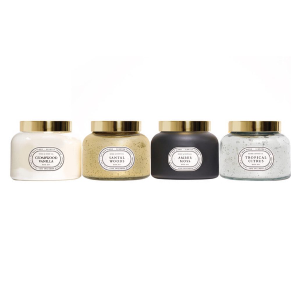Soy Wax Blend Scented Candle Set 4 Scents 12 oz Each