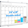 WALGLASS Calendar Whiteboard 24x18 Double-Sided Dry Erase Board for Wall Retail $33.00