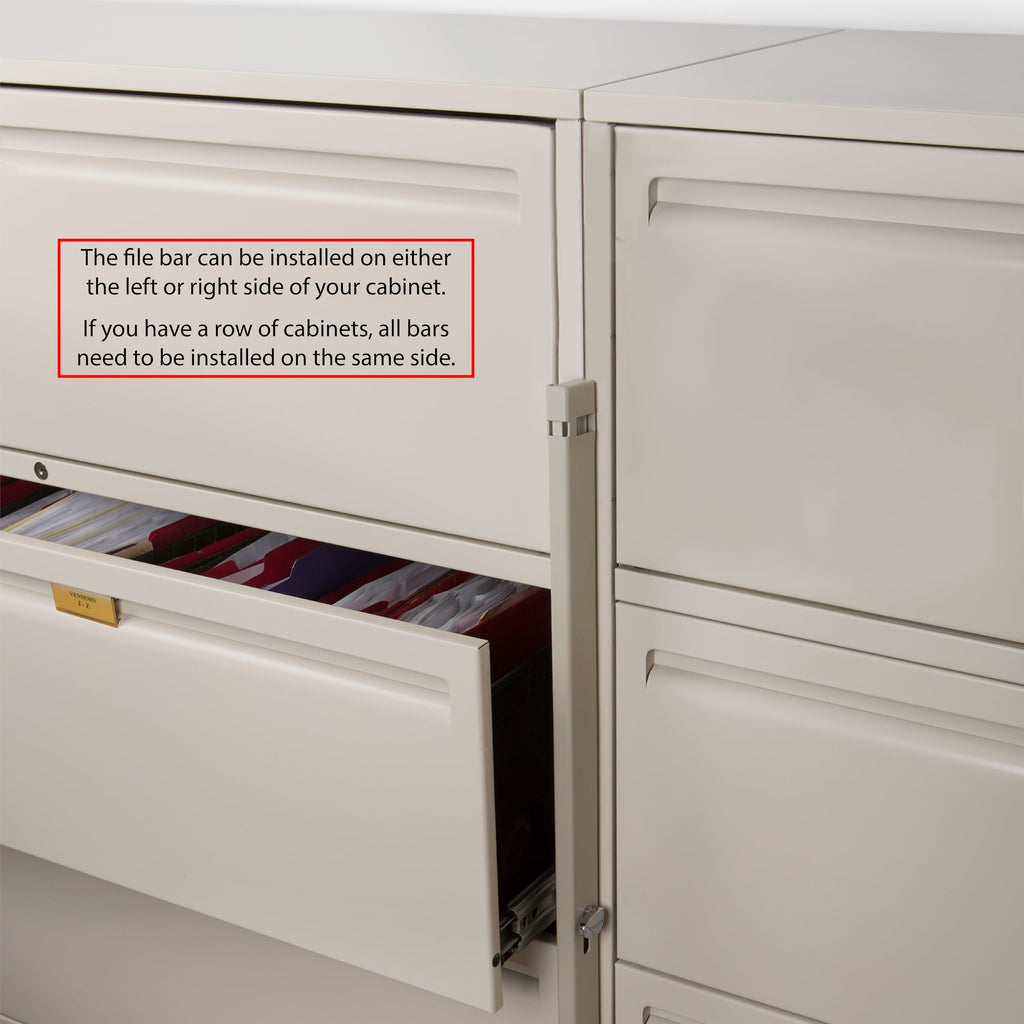 Beige File Cabinet Locking Bar for 5 Drawer Cabinets with Padlock  Cobalt Drill Bit