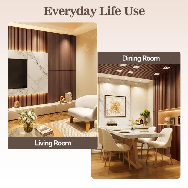 Pack Acoustic Wood Panels for Wall 47.24 x 23.81 Walnut