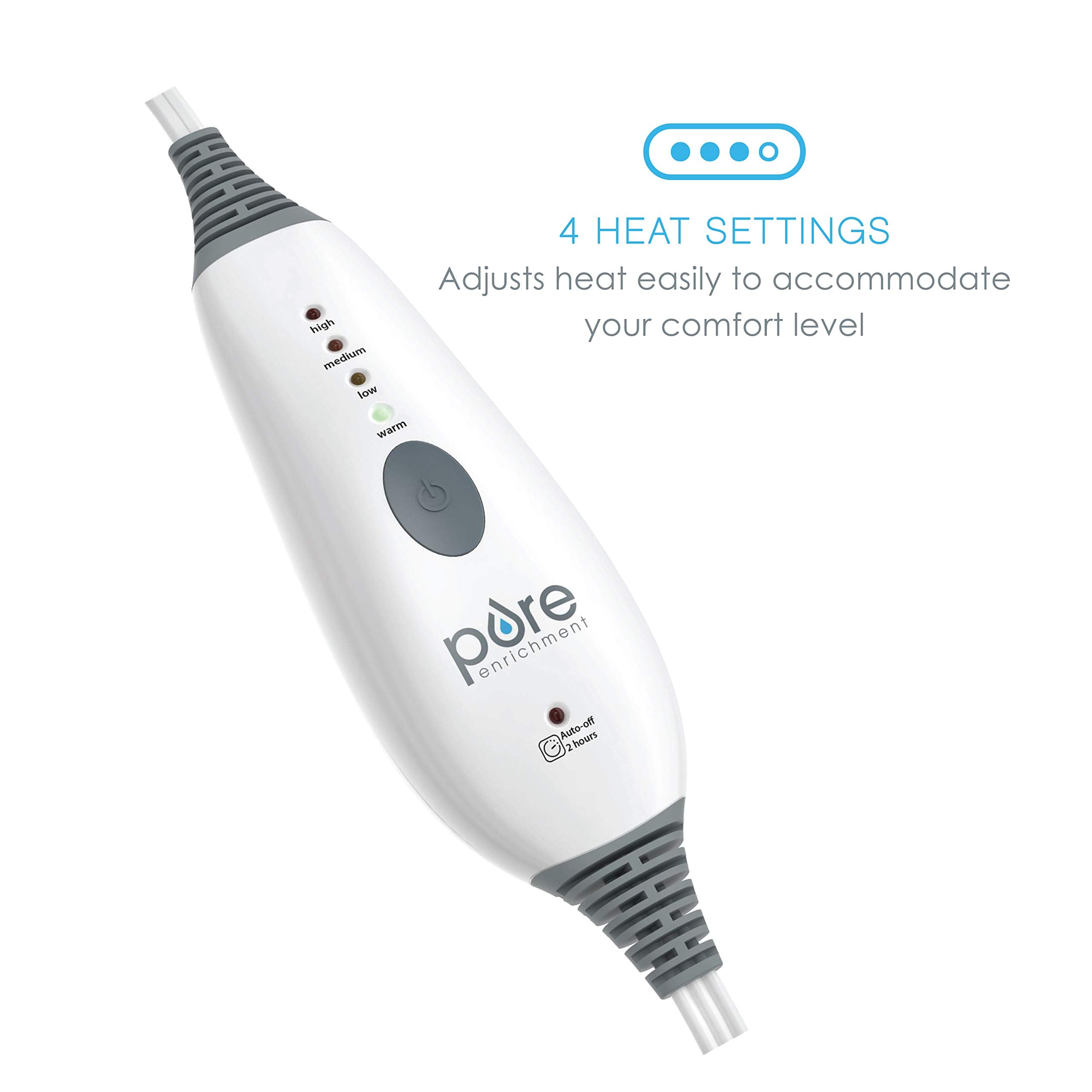 PureRelief Deluxe Heating Pad 12 x 24 4 InstaHeat Settings Gray