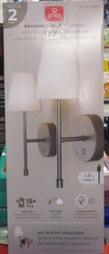 New As-Is Globe Wireless Rechargeable LED Integrated Wall Sconce - 2-Pack Matte Black Retail $41.00