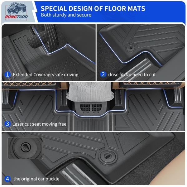 Floor Mats and Trunk Mat with Backrest Mats for 2024-2026 Lexus TX350 TX500h TX550h 5 PCS