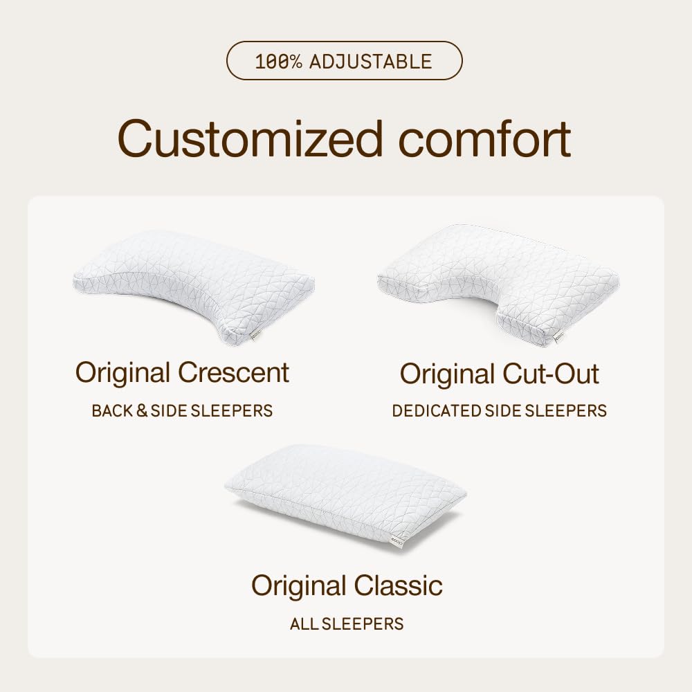 As-Is Coop Home Goods Original Adjustable King Size Memory Foam Bed Pillow - Medium Firm Retail $79.00