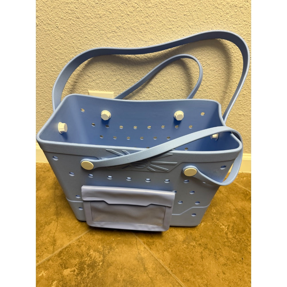 New Thirteenth Sense B-TTEVA2314 Blue EVA Perforated Front Pocket Beach Tote Bag