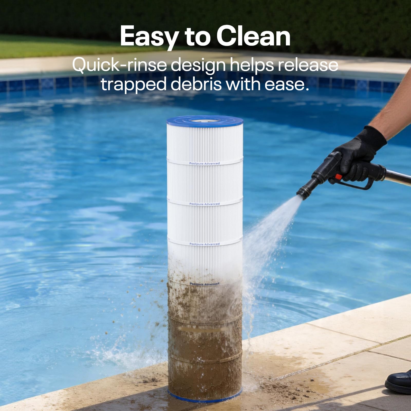 POOLPURE PLFPJANCS200 Pool Filter Replaces Jandy CS200, PJANCS200, Ultral-B9, R0462400, Unicel C-8418, Filbur FC-0823, Aladdin 35002, 200 Sq.ft Filter Cartridge 1 Pack Retail $114.00