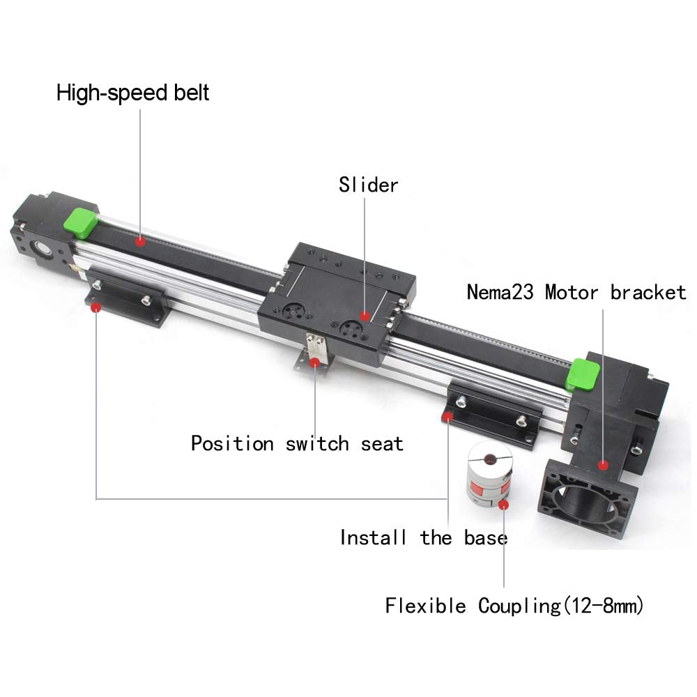 Belt Drive Motorized Linear Stage Actuator 600MM Fast Linear Motion Slide Rails for CNC Linear Position Kit Retail $209.00