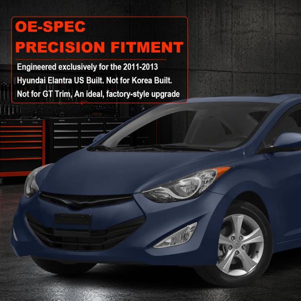 Chrome Headlight Assembly for 2011-2013 Hyundai Elantra US Built