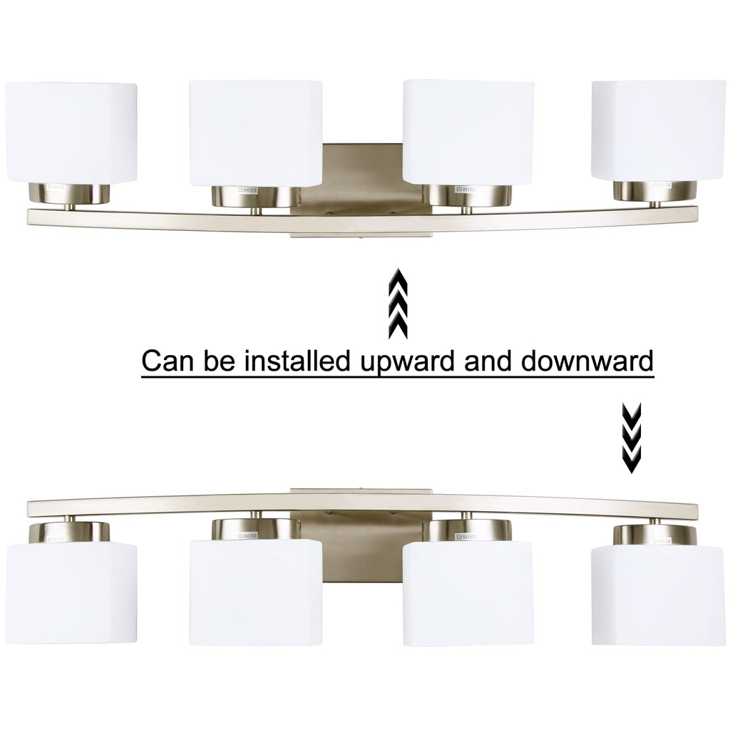 As-Is New Dosoty 4-Light Brushed Nickel 31.5 Vanity Light Fixture Retail $99.00