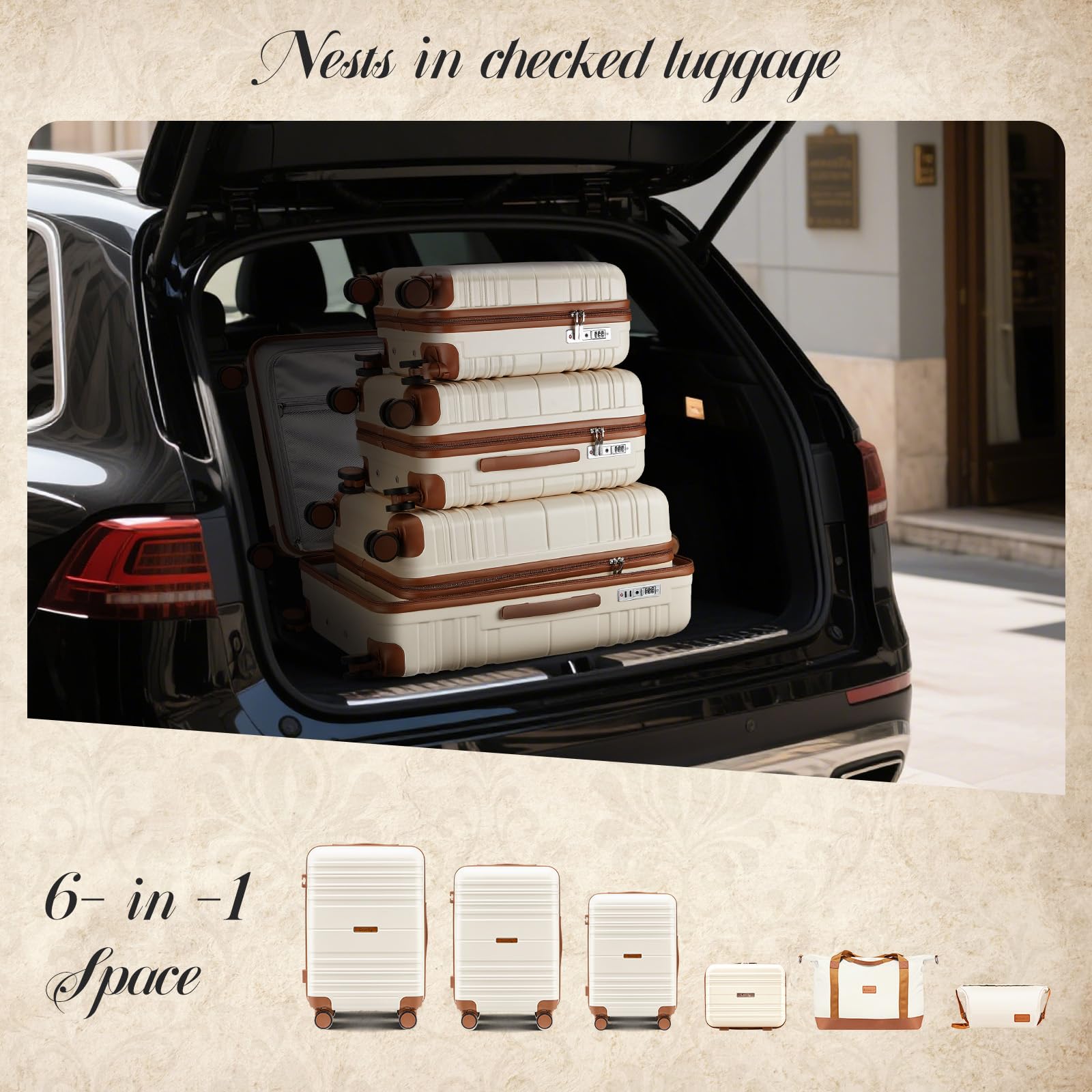 Open-Box New CASELLY Rose Gold Hard-Shell Carry-On Luggage w 360 Spinner Wheels