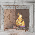 Open-Box New Kingson Decorative Single Panel Antique Bronze Fireplace Screen Retail $69.99