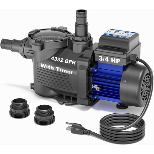 Above Ground Pool Pump High Flow Self Priming 1 HP with Filter Basket Blue