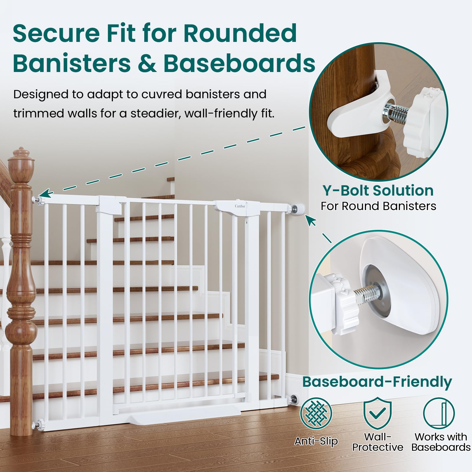 Pack 30-46 Baby Gate for Stairs and Doorways White $145.50