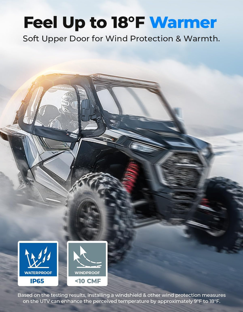 Black Polaris RZR Cab Enclosure 2014-2023 2-Seat Models