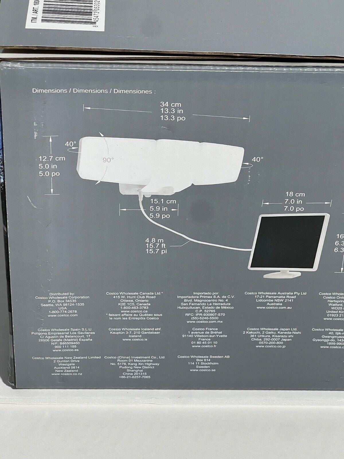 Lumen LED Solar Motion Activated Security Light Triple Head White