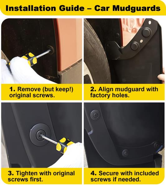 OEM-Style Mud Flaps for 2025-2026 Toyota 4Runner Splash Guards