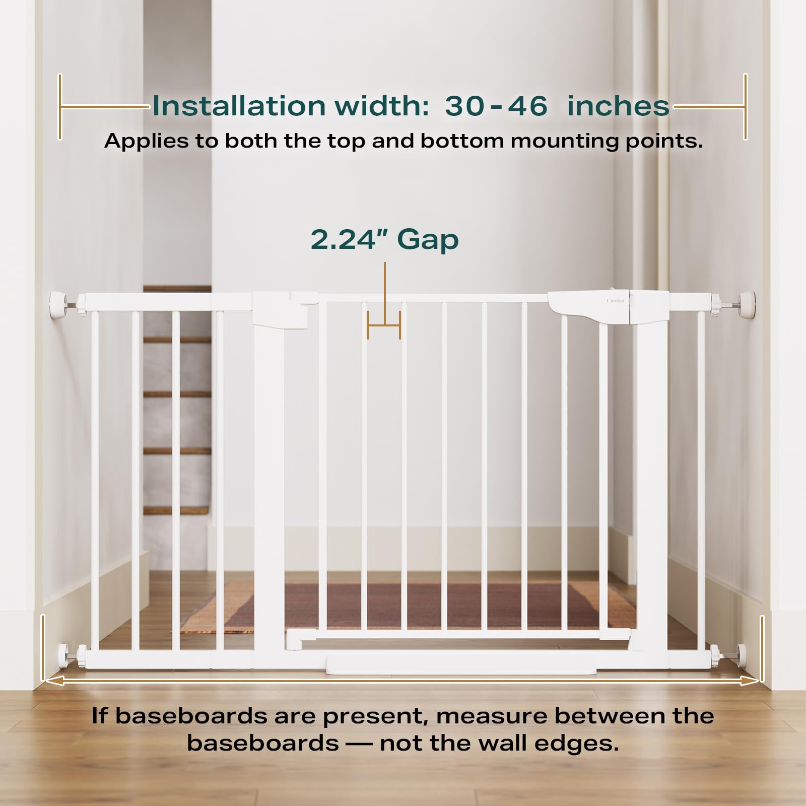 Pack 30-46 Baby Gate for Stairs and Doorways White $145.50