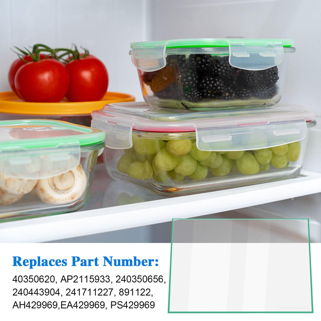 Replacement Glass Refrigerator Shelf 240350620 for Frigidaire Kenmore 23.78x16.34