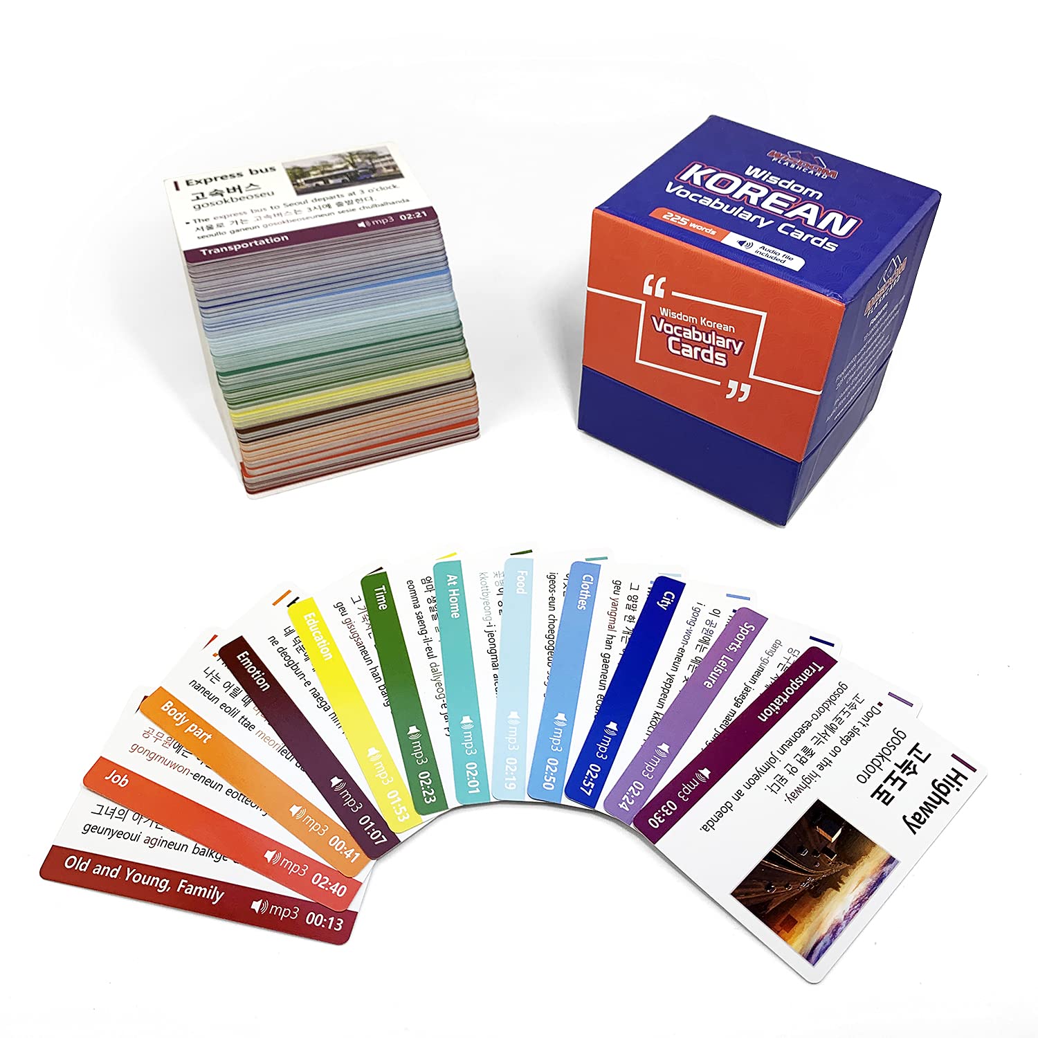 Open-Box New Wisdom Flashcard Learn Korean Vocabulary - 225 Cards Audio File Water-Resistant Retail $26.00