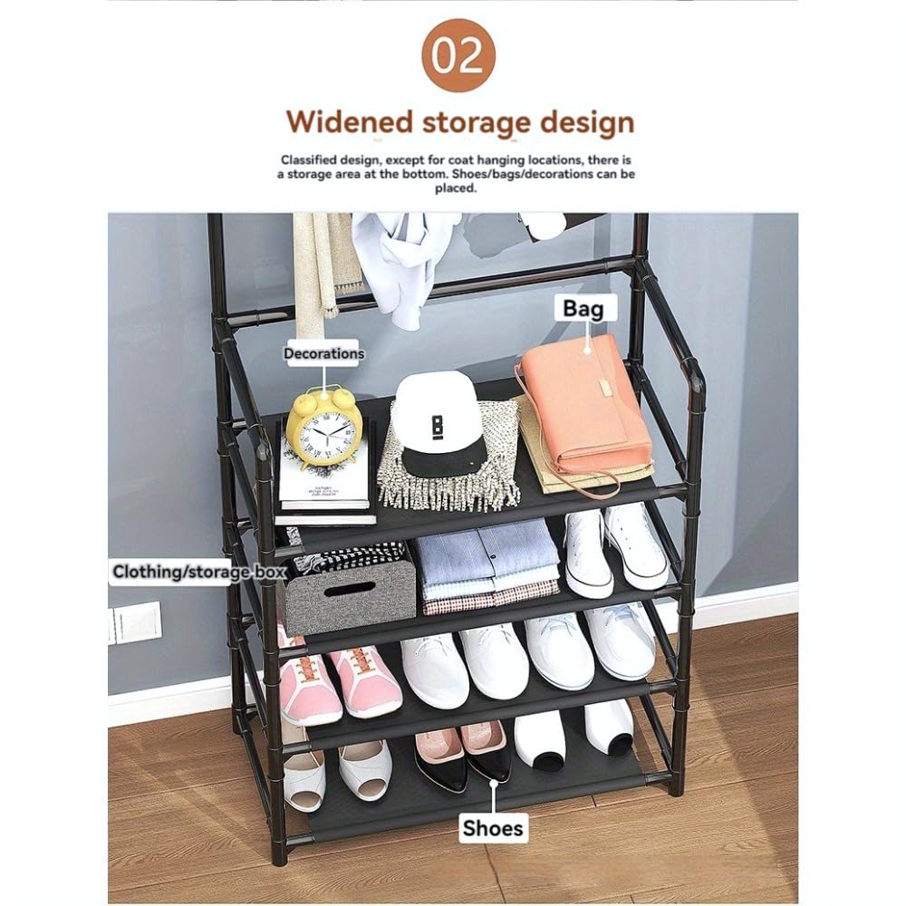 Open-Box New Generic 5-Tier Freestanding Shoe Rack  Coat Stand Entryway Organizer Retail $48.00