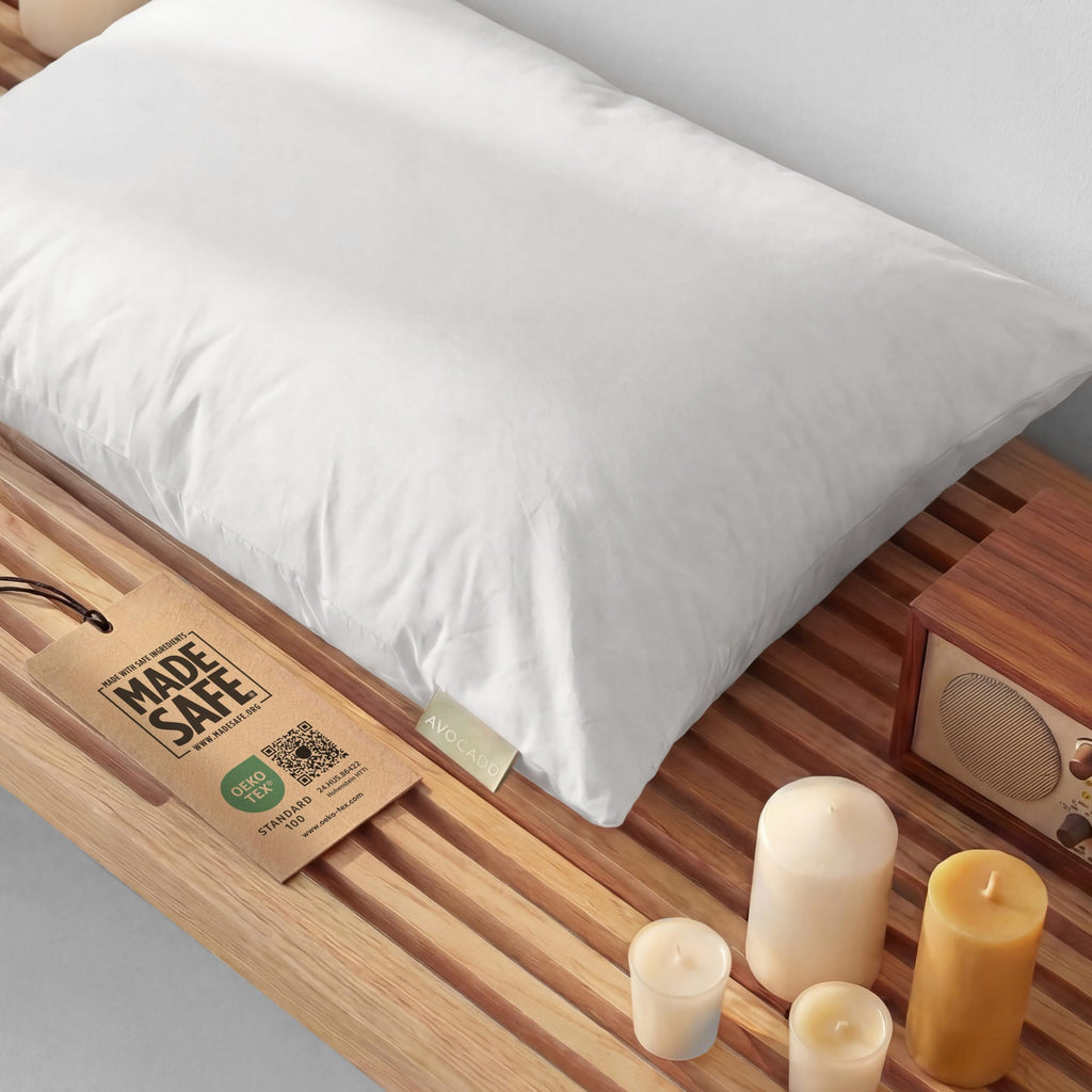Queen Organic Latex Fill Bed Pillow White