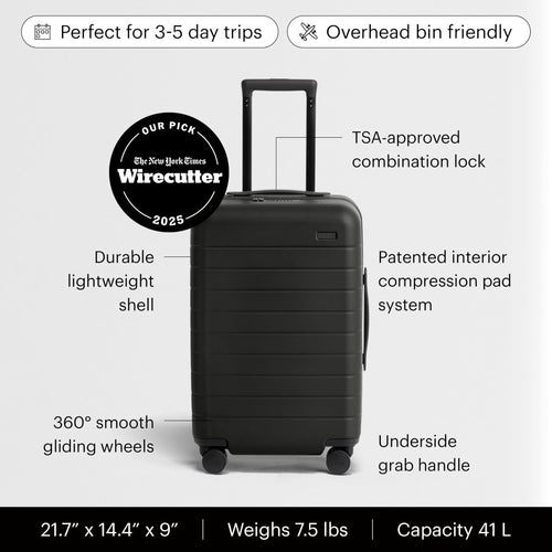 Away Carry-On 22-Inch Lightweight Polycarbonate Spinner Luggage Jet Black