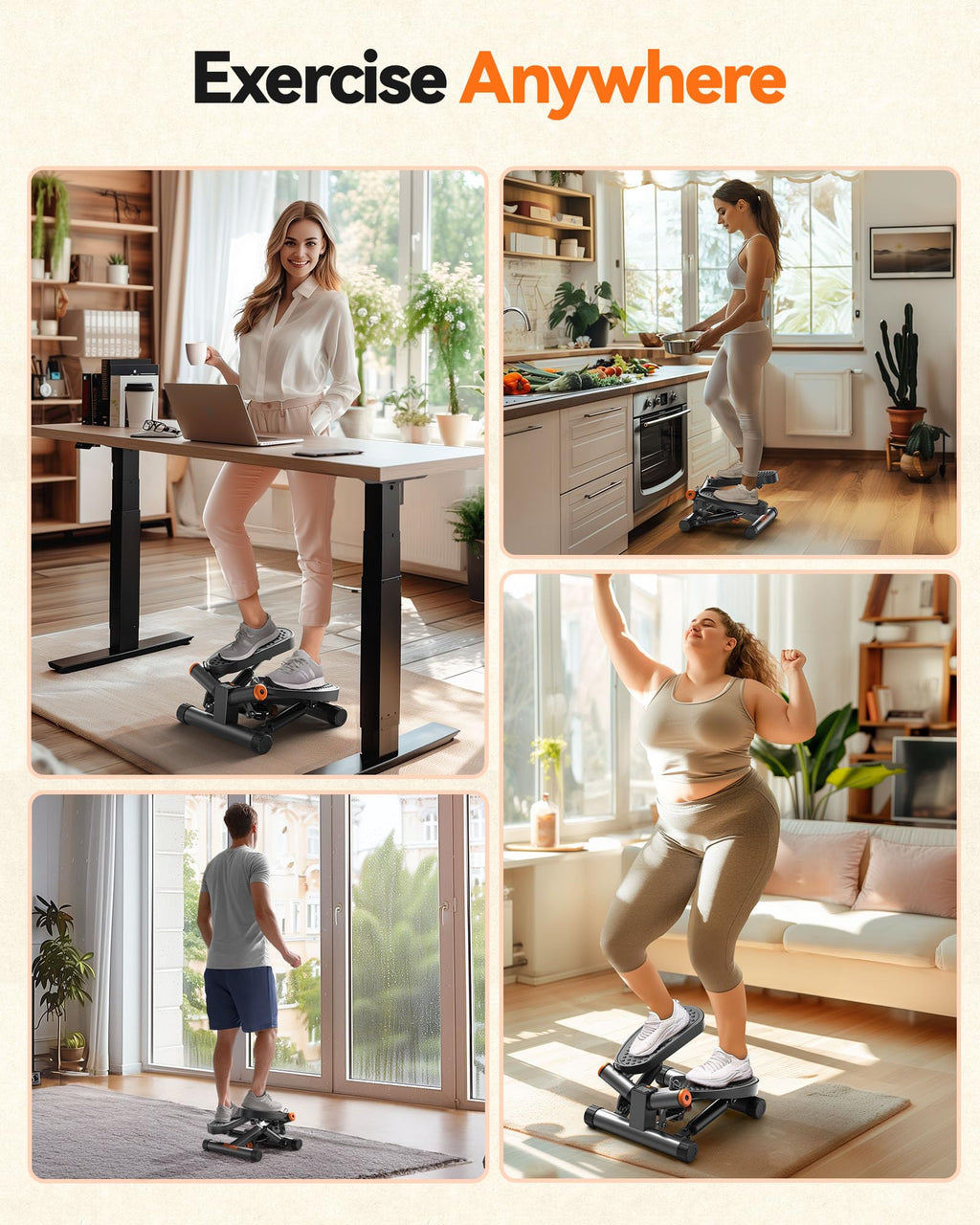 Twist Hydraulic Stepper Exercise Machine 300 LBS Gray