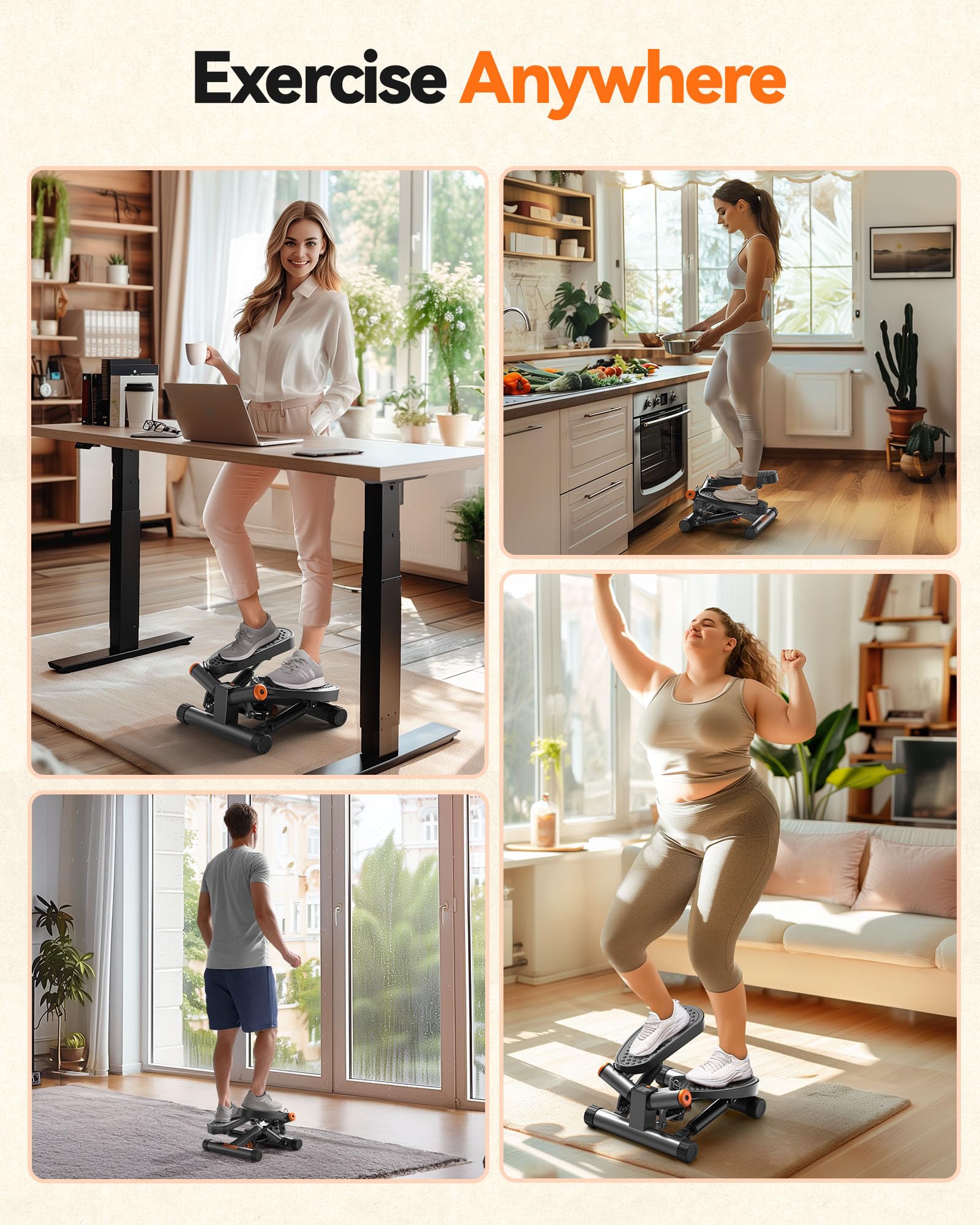 Twist Hydraulic Stepper Exercise Machine 300 LBS Gray