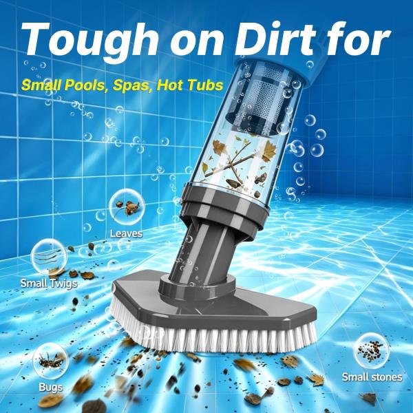 in 1 Cordless Rechargeable Small Pool Vacuum for Spa and Hot Tub Gray Retail $64.00